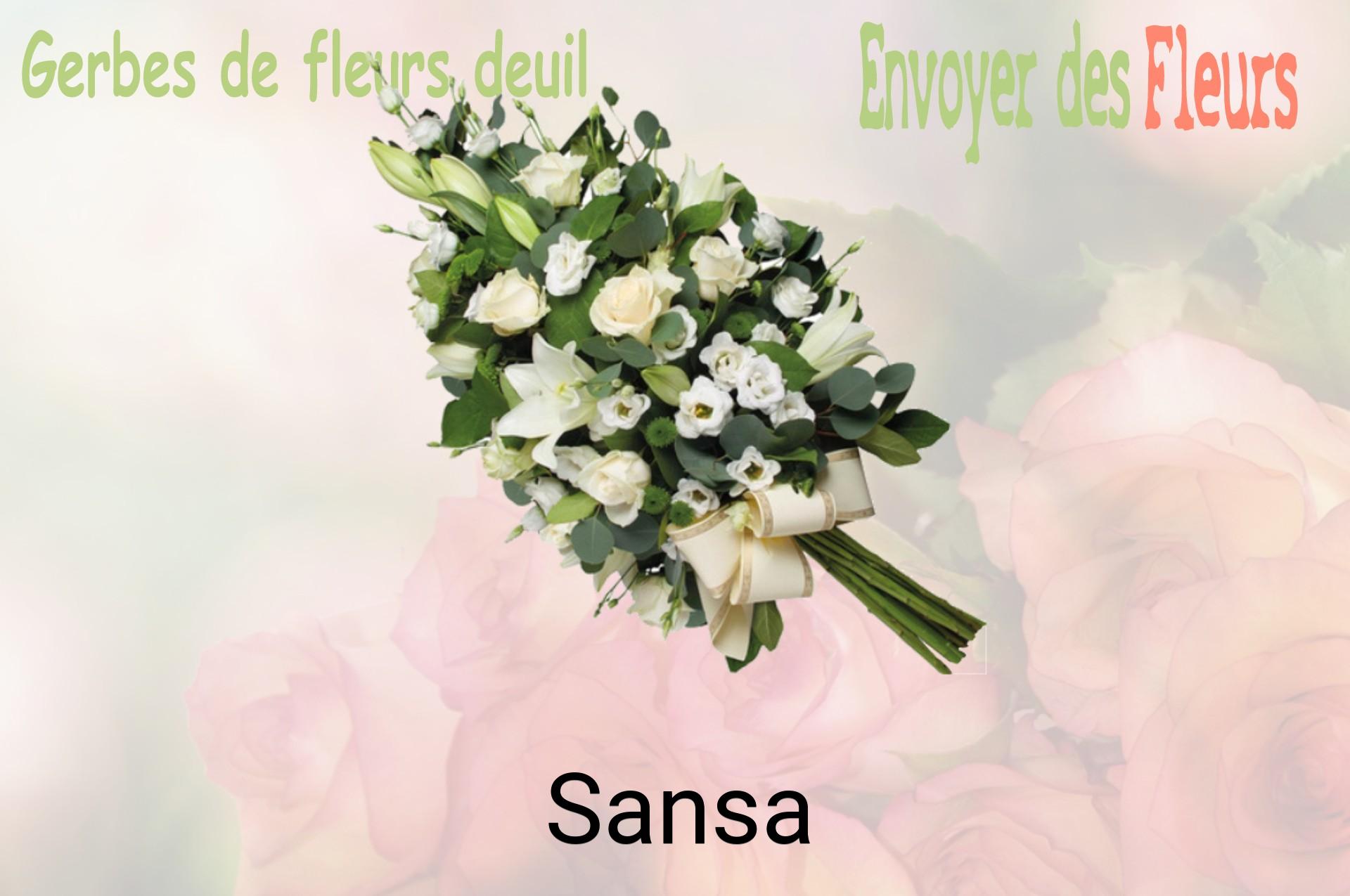 Gerbe de fleurs de deuil livrée à Sansa